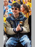 Timothee Chalamet Avirex Varsity Leather Jacket Blue