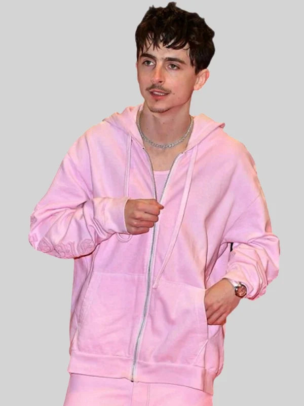 Timothee Chalamet Chrome Hearts Hoodie Pink
