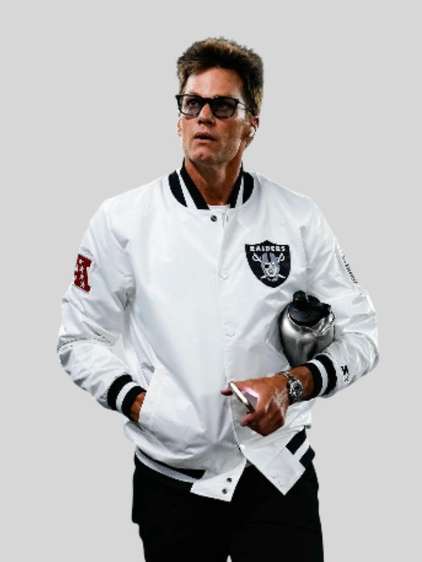 Tom Brady White Raiders Jacket