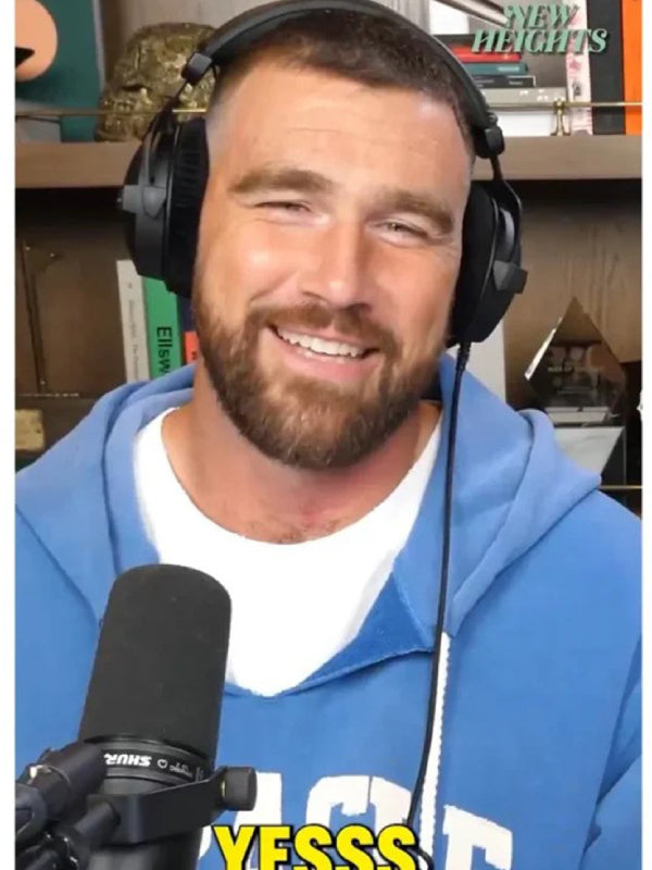 Travis Kelce Miracle Cut Off Hoodie Blue