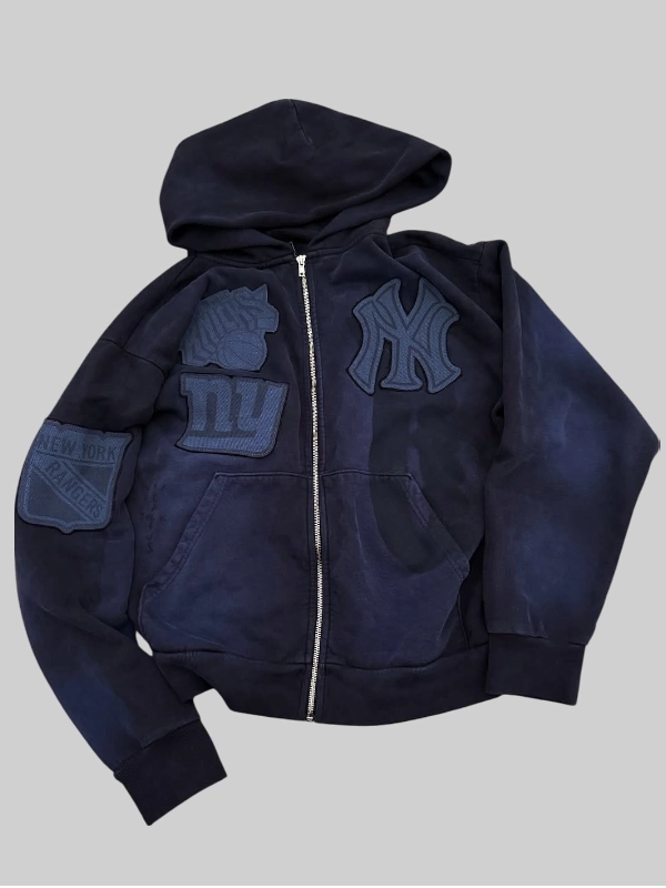 Travis Scott Cactus Jack All Leagues Zip-Up Hoodie Blue
