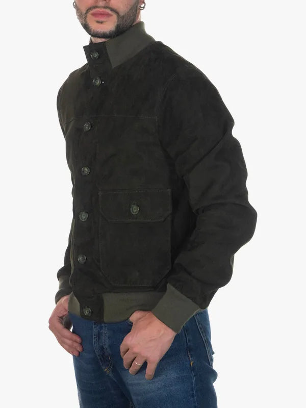 U03 Bis Mens Bomber Olive Green Jacket
