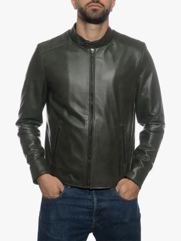 U09 Mens Genuine Leather Jacket