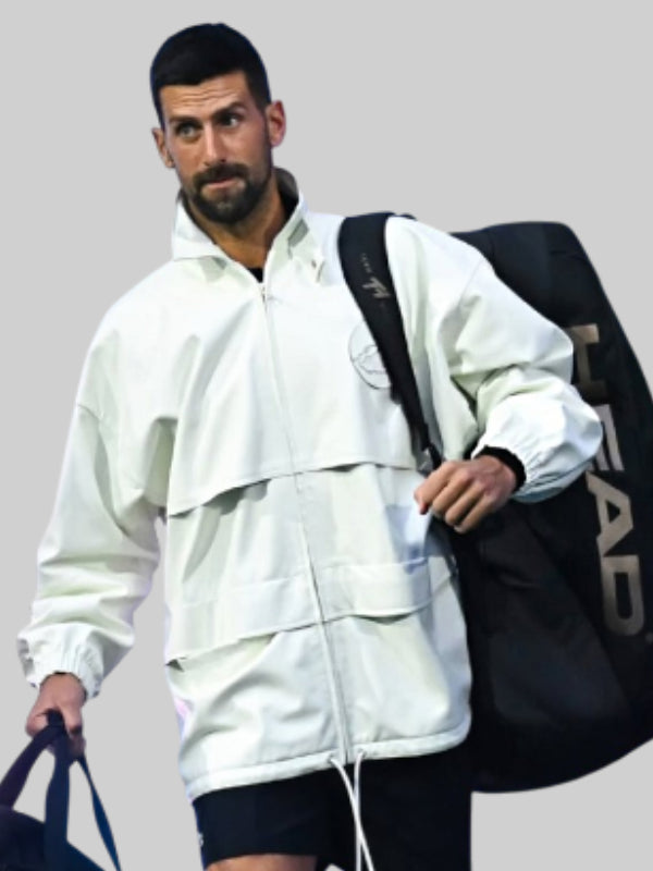US Open Novak Djokovic Grand Slam Tournaments Lacoste Jacket White