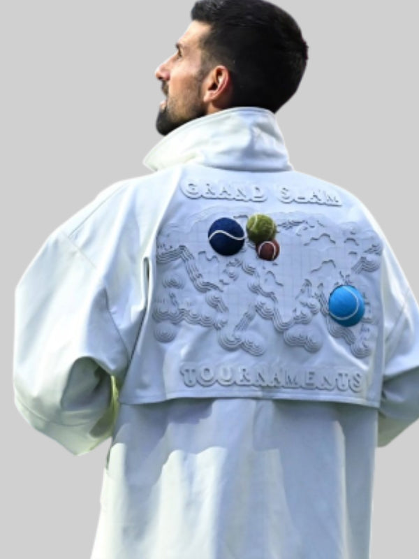US Open Novak Djokovic Lacoste Jacket White