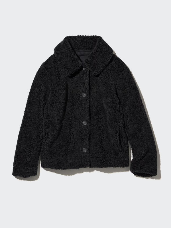 Uniqlo Pile-Lined Fleece Jacket Black