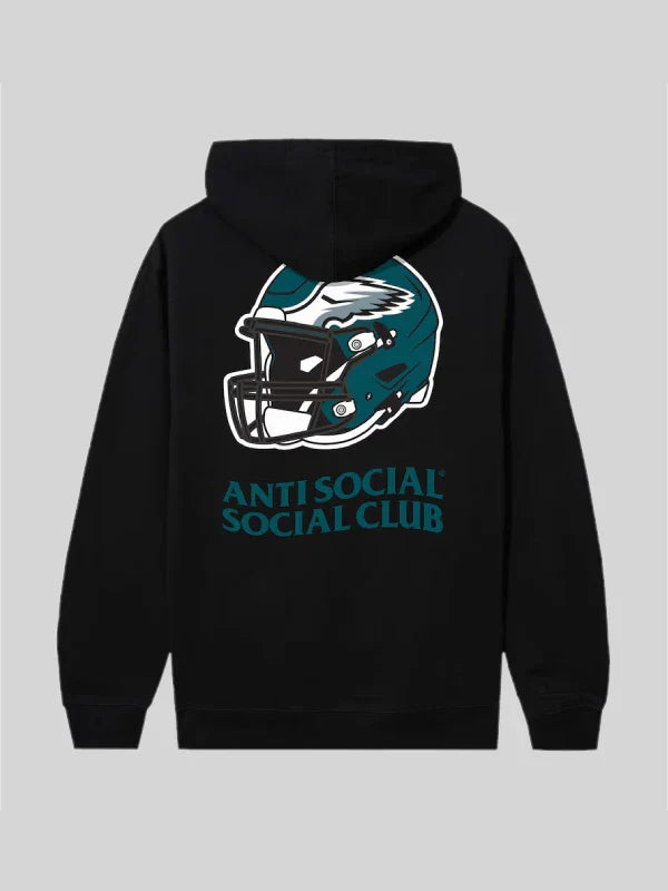 Unisex AntiSocialSocialClub x NFL Black Philadelphia Eagles Impact Hoodie