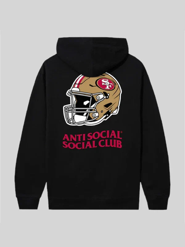 Unisex Anti Social Social Club x NFL Black San Francisco 49ers Impact Hoodie