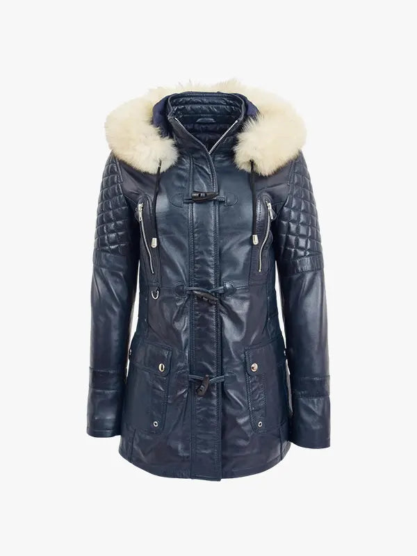 Valerie Ladies Blue Hooded Jacket
