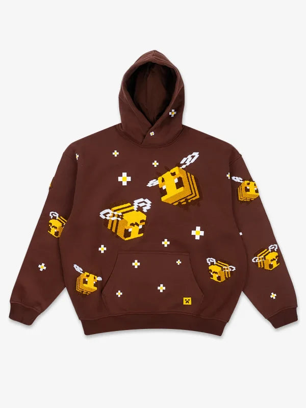 Very Cool x Minecraft Bee Hoodie Brown