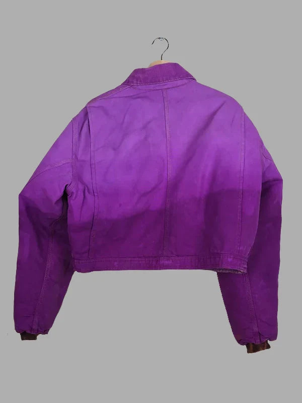 Vintage Carhartt X NY Yankees Cropped Jacket Ombre Purple