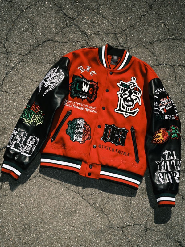 WWE LWO Varsity Jacket Red & Black