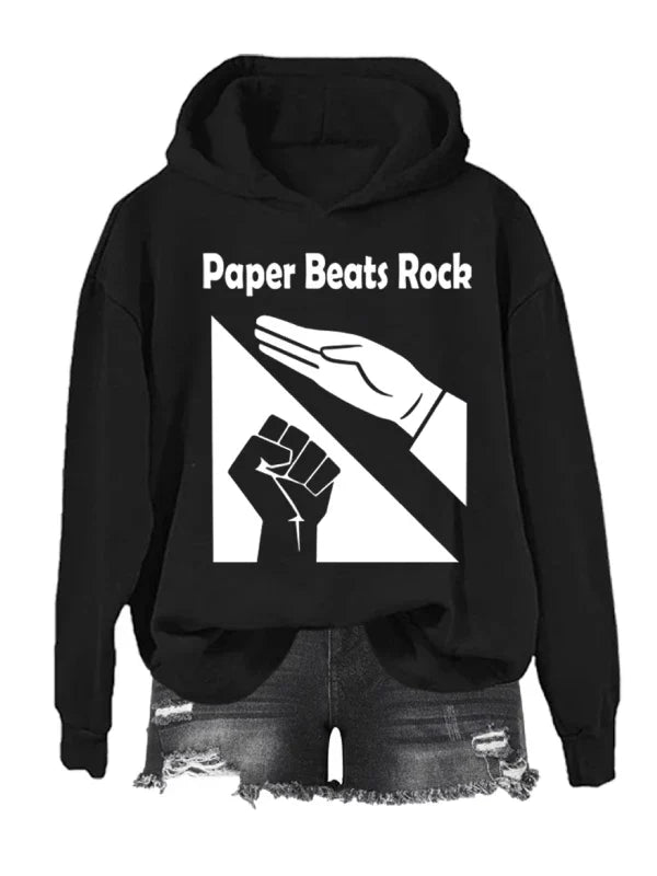 Walmart Paper Beats Rock Hoodie Black