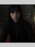 Wednesday S02 Jenna Ortega Black Cropped Hoodie