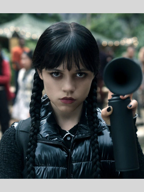 Wednesday S02 Jenna Ortega Black Puffer Vest