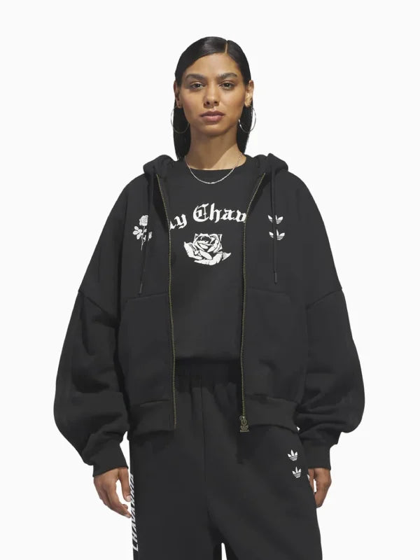 Willy Chavarria x Adidas Originals Men's Zip-Up Sweatshirt Black