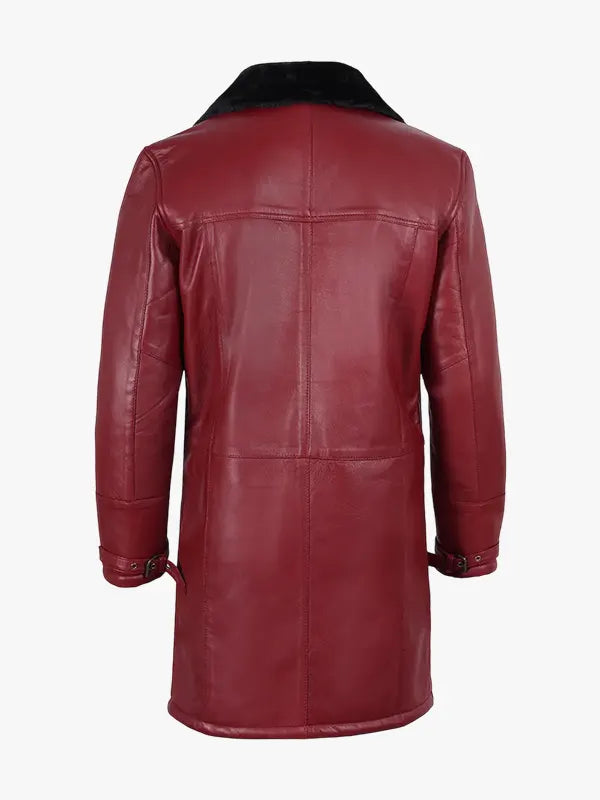 Winter Burgundy Shearling Coat