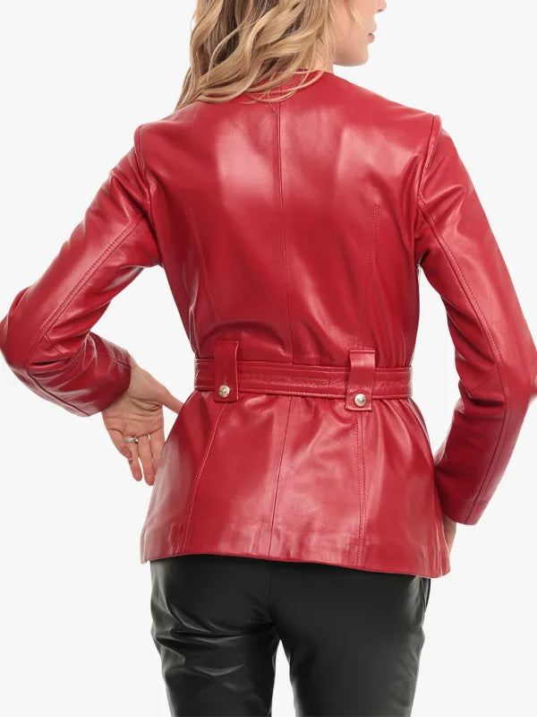 Woman Lakes Leather Guignard Red Jacket