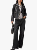 Women Dalby Slim Fit Leather Biker Jacket