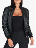 Women G155-Black Nappa Lamb Leather Jacket