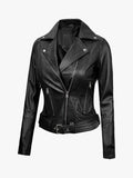 Women's Aldo Asymmetrical Black Leather Jacket