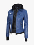 Women's Blue Bomber Hooded Jacket