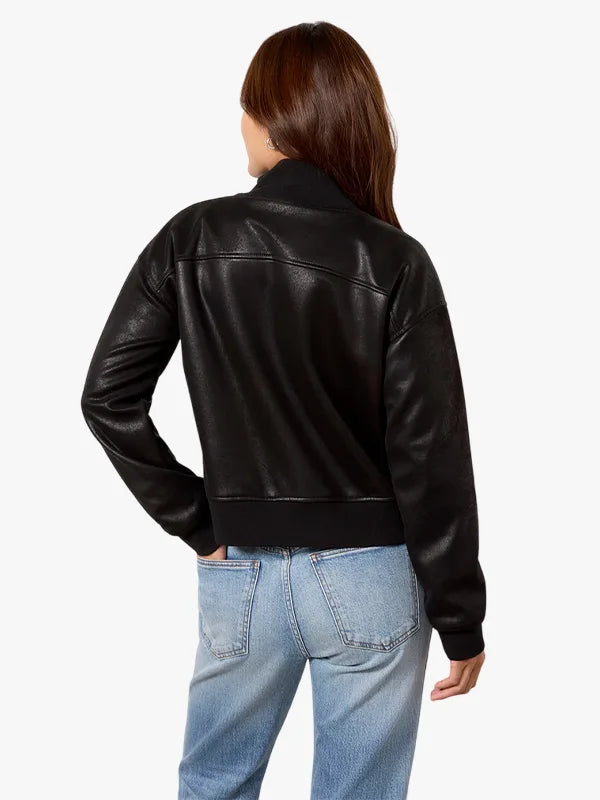 Women's Evereve aviator Black bomber jacket