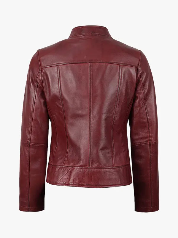 Womens Slim Fit Burgundy Jacket