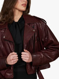 Xenia Bordeaux leather jacket vintage short version