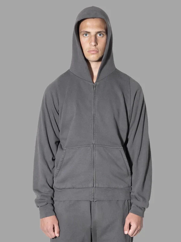 Yeezy Gap Cotton Fleece Zip Up Hoodie Grey