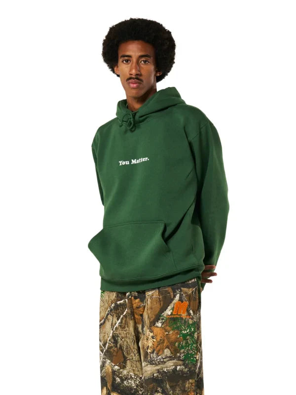 You Matter Satin Hoodie Green