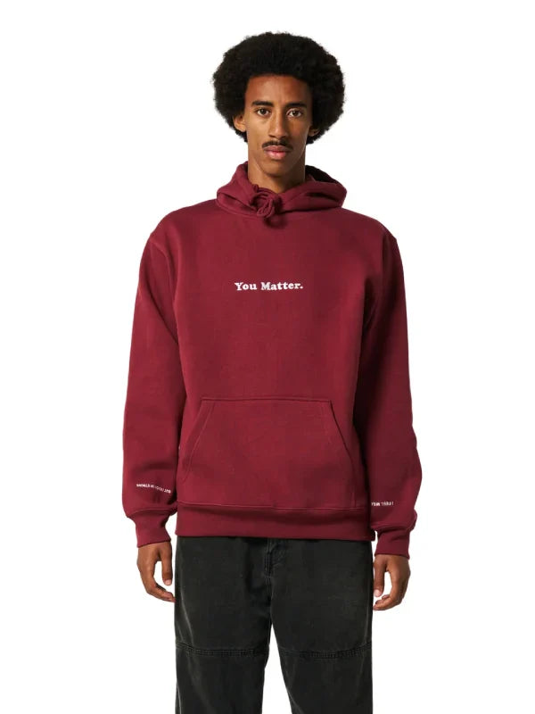 You Matter Satin Hoodie Red