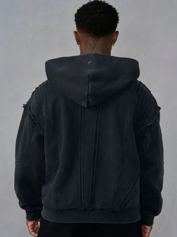 YoungLA xBatman Armored Black Zip-Up Hoodie