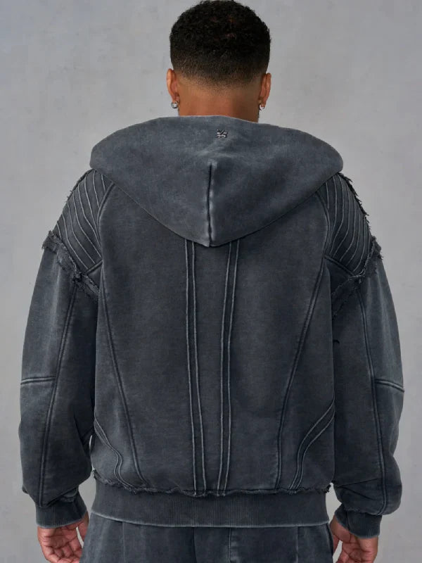 YoungLA x Batman Armored Grey Zip-Up Hoodie