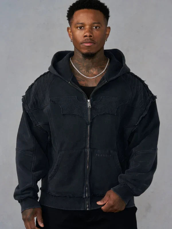 YoungLA x Batman Armored Zip-Up Hoodie Black