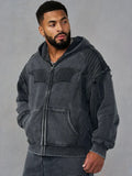 YoungLA x Batman Armored Zip-Up Hoodie Grey Washed
