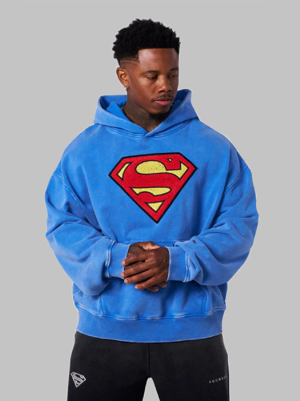 Youngla Superman Hoodie Blue