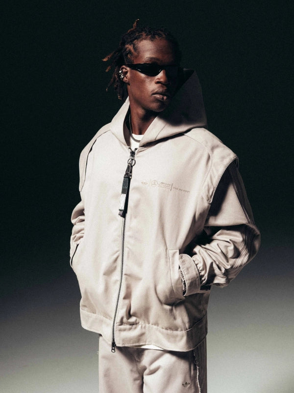 adidas bad bunny x mercedes track jacket grey