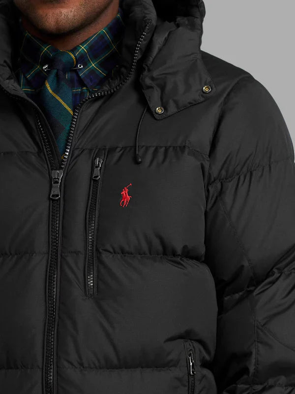 men_s polo puffer jacket black