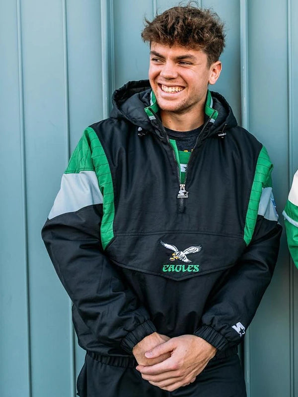 philadelphia eagles starter jacket black