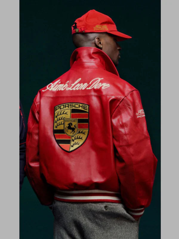 porsche aime leon dore leather jacket