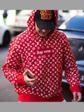red and white supreme hoodie