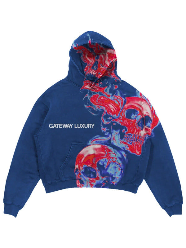 skully blue menace hoodie
