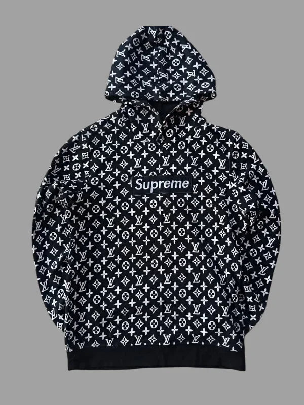supreme lv hoodie black