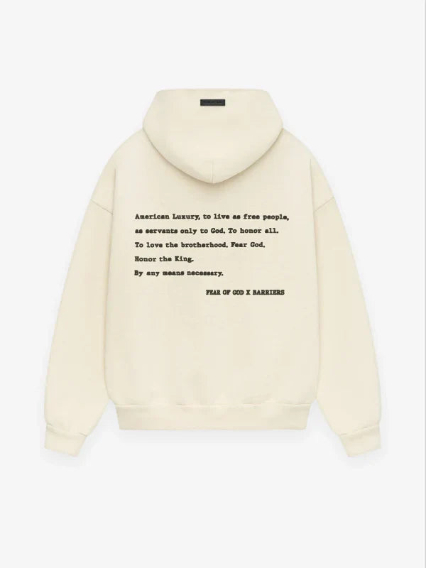 100 years of Malcolm X Barriers x Fear Of God Hoodie Cream
