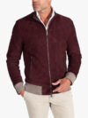 106 - Bordeaux suede lamb leather bomber jacket