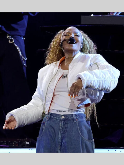 2025 AMA Janet Jackson Cropped White Jacket