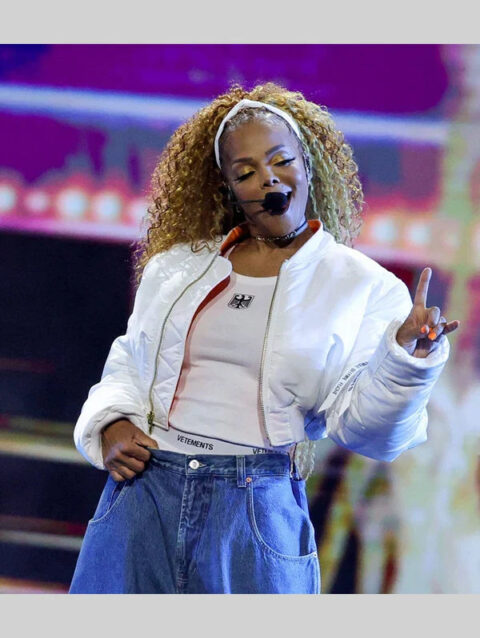 2025 AMA Janet Jackson White Satin Jacket