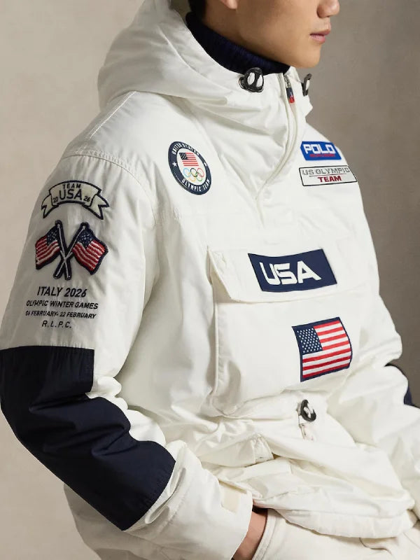 2026 Winter Olympics Polo Ralph Lauren Team USA Anorak Jacket White