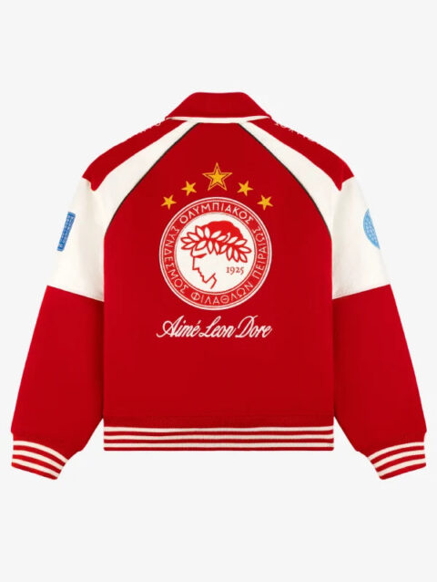 ALD Olympiacos F.C.Red Varsity Jacket